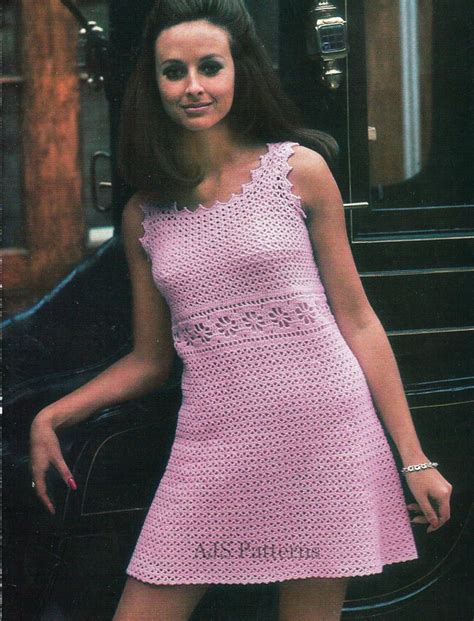 Pdf Crochet Pattern For A Groovy 1960s Mini Dress Retro Etsy