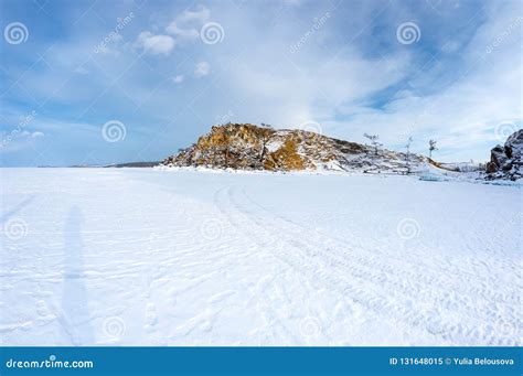 View of Lake Baikal in Winter Stock Image - Image of coast, khugir ...