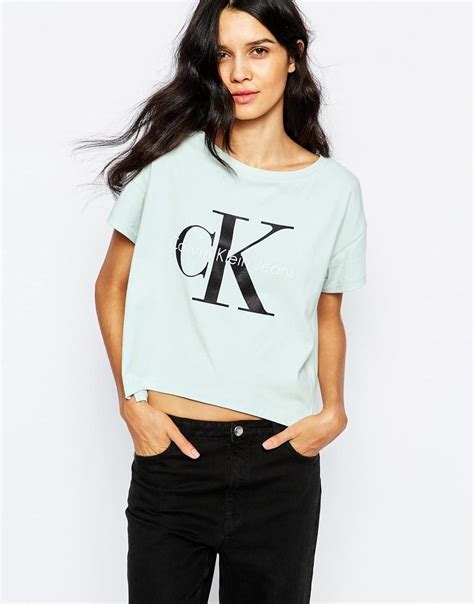 Calvin Klein Calvin Klein Jeans Cropped Boxy T Shirt With Logo At Asos Strong Outfit Boho