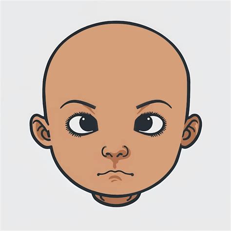 Premium Vector Cartoon Of Bald Kid Face Vector Illustration