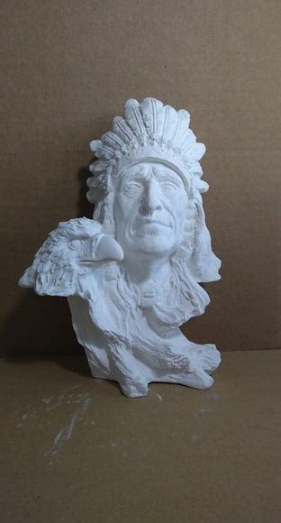 Imagem Busto De Ndio Escultura Em Gesso Cru Para Pintar Elo