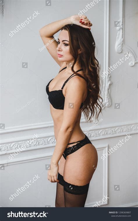 Lovely Sexy Brunette Girl Posing Lingerie Stock Photo Shutterstock