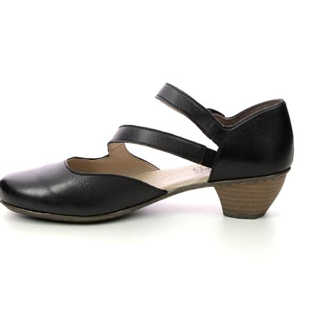 Rieker 41780 00 Black Leather Womens Mary Jane Shoes