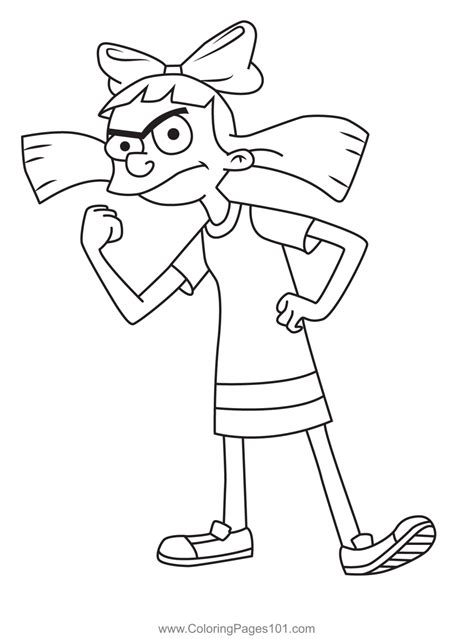 Helga G. Pataki Hey Arnold! Coloring Page for Kids - Free Hey Arnold! Printable Coloring Pages ...