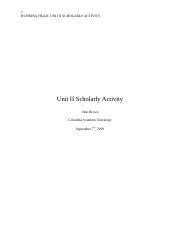 Unit Ii Scholarly Activity Docx Running Head Unit Ii Scholarly