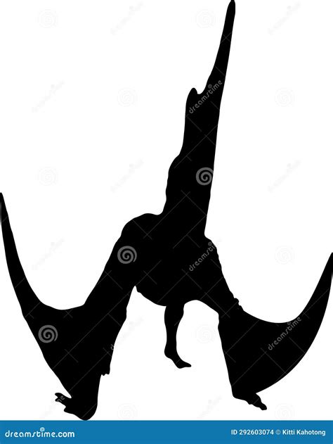 Tupandactylus Black Silhouette Isolated Background Stock Illustration