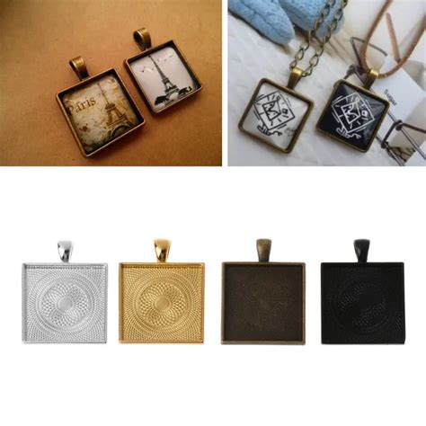 Pcs X Mm Square Pendant Trays Pendant Blanks Cameo Bezel Cabochon