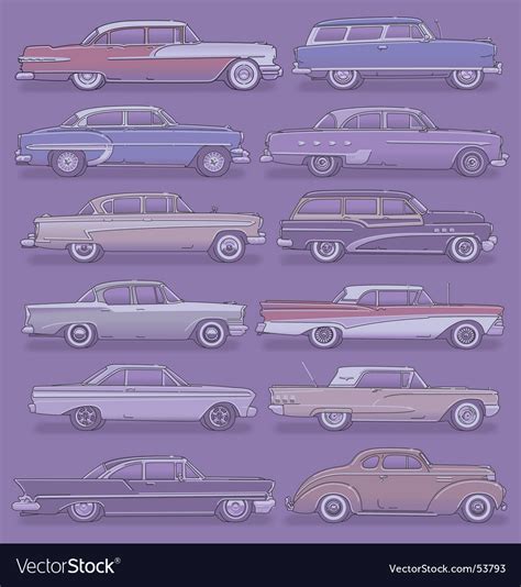 Classic cars Royalty Free Vector Image - VectorStock