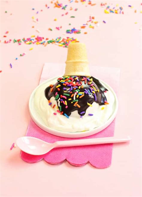 Mini Melted Cone Ice Cream Cakes Brite And Bubbly