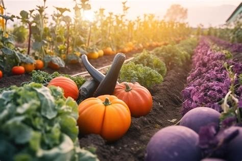 Cosecha De Frutas Y Verduras Frescas De Grandes Fincas Foto Premium