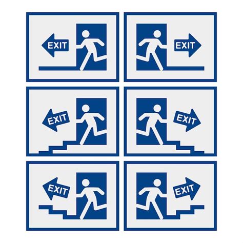 Premium Vector Emergency Exit Sign Set