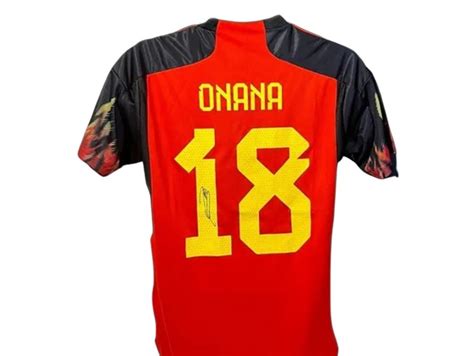 Maglia Amadou Onana Belgio Coppa Del Mondo Autografata E