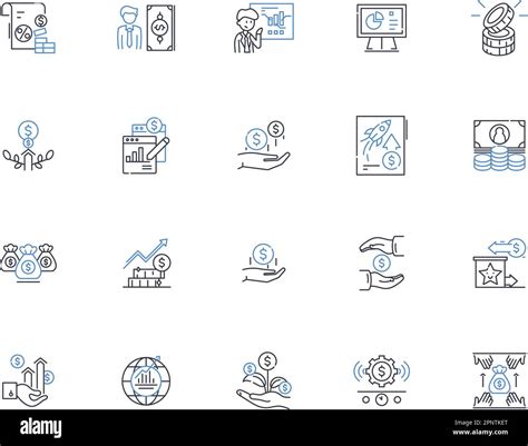 Capital Markets Line Icons Collection Trading Stock Fund Investment