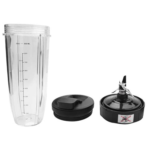 32oz Cup With Spout Lid And Blade 7 Fins Gear Replacement Parts Blade Assembly For Nutri