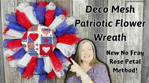 Patriotic Flower My New No Fray Rose Petal Method How To Make A Deco