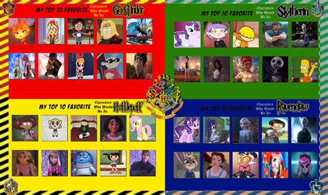 Top 10 Characters via Hogwarts Houses by GeoNonnyJenny on DeviantArt