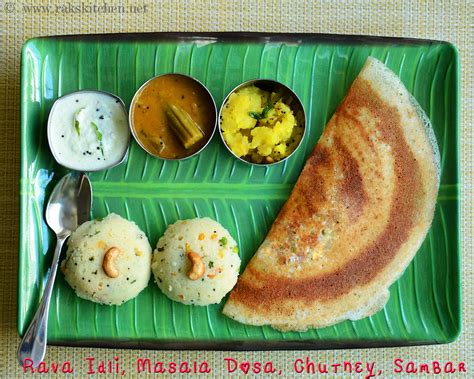 South Indian Breakfast Menu 14 Rava Idli Masala Dosa Raks Kitchen