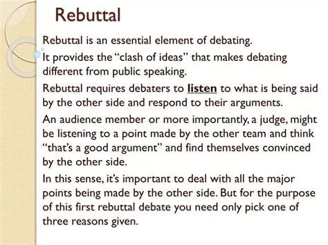 Ppt Rebuttal Powerpoint Presentation Free Download Id6968489