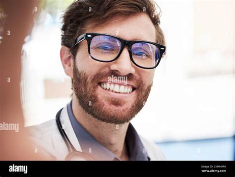 Doctor Man And Selfie With Smile At Hospital For Social Media App