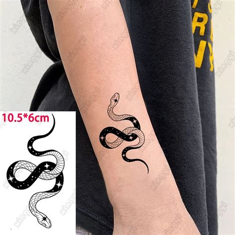 Tatouage Temporaire Faux Tatouage Noir Et Blanc Petit Serpent Dragon