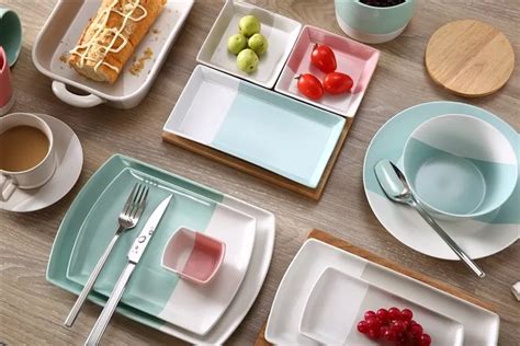 Bright Colorful Ceramic Dinnerware Set,Two Tone Color Dinnerware - Buy ...