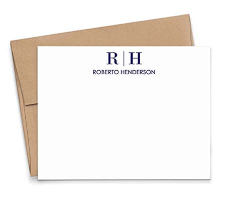 Personalized Two Letter Stationary Monogram Stationary Set FLAT NOTE