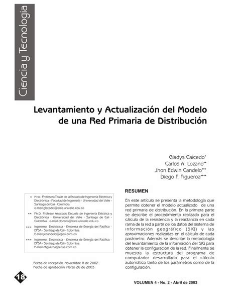 PDF Levantamiento y Actualización del Modelo de una Red DOKUMEN TIPS