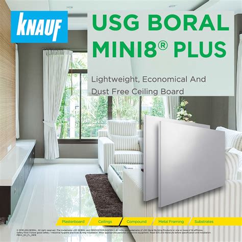 Knauf Usg Boral Mini Plus Ceiling Plaster Board Mm T X Mm W