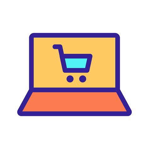 Symbolvektor für Online Shopping isolierte kontursymbolillustration