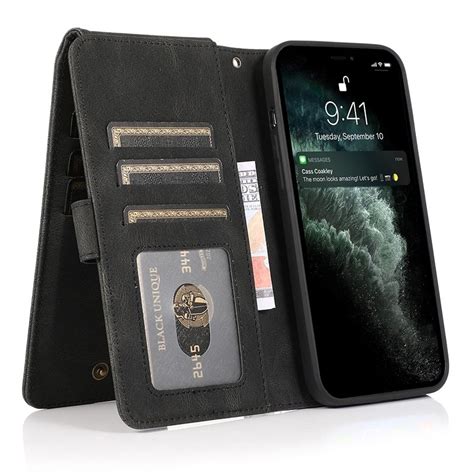 Mobiq Zacht Leren IPhone 14 Pro Max Wallet Hoesje Zwart IPhone Cases Nl