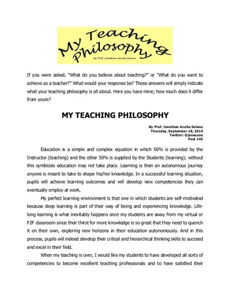 My Teaching Philosophy