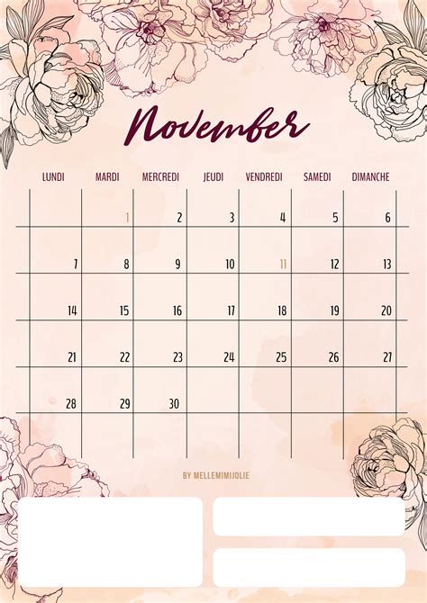 Calendrier de Novembre | MelleMimijolie 