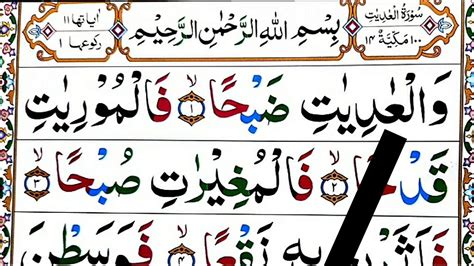 Surah Al Adiyat Spelling Word By Word Surah Learn Quran Easily Method