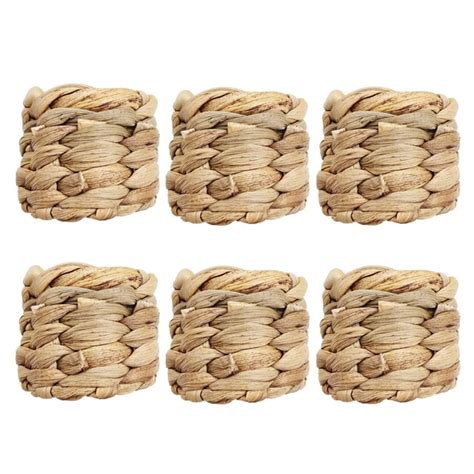 Napkin Rings Set Of 6 Water Hyacinth Napkin Rings Hand Woven