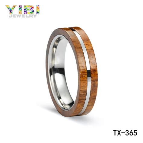 Tungsten wedding bands with wood inlay, wood inlay wedding rings-OEM