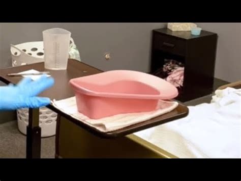 STNA CNA Skill Demo Bed Pan Output With Handwashing YouTube