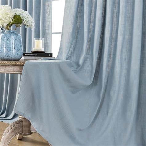 Joydeco Light Blue Curtains Dusty Blue Curtains Linen Curtains