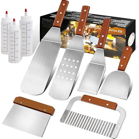 Professional Griddle Spatula Set Stainless Steel Metal Spatula And