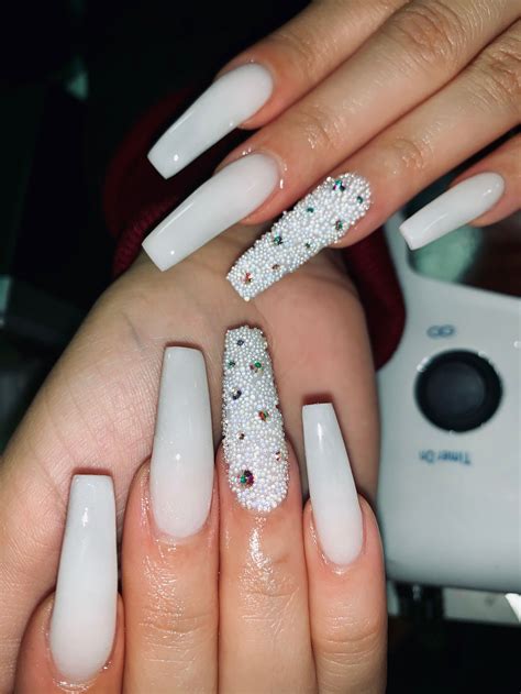 Stylish Milky White Nails With Design The Fshn