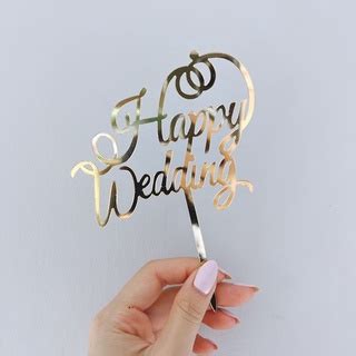 Jual Cake Topper Acrylic Topper Kue Akrilik Happy Wedding Anniversary