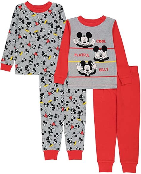 Disney Boys Mickey Mouse Snug Fit Cotton Pajamas 3t