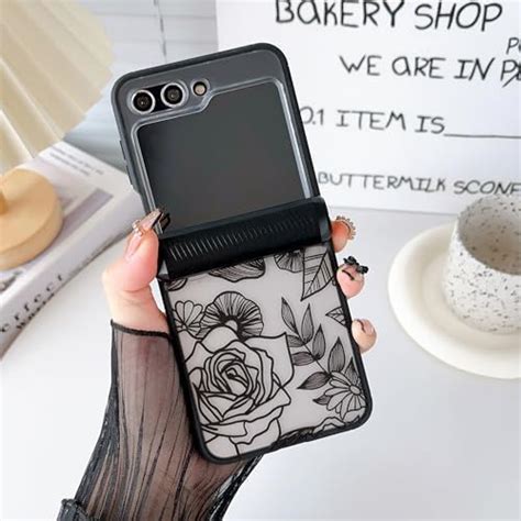 Xizyo Clear Rose Case For Samsung Galaxy Z Fold 5 Cute Rose Flower Floral Pattern Phone Case