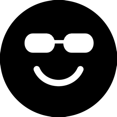 Happy Smiling Emoticon Square Face With Sunglasses Vector Svg Icon