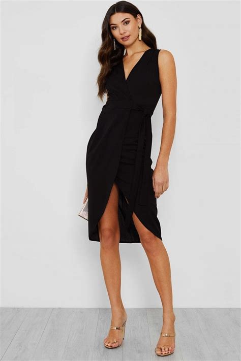 Walg Rhees Sleeveless V Neck Wrap Dress Walg Dress