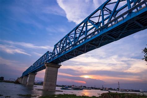 Premium Photo | Dhaka to bhanga railway line steel rail bridge top of ...