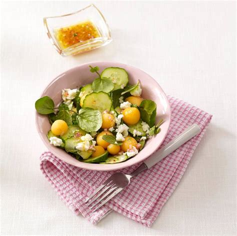 Gurken Melonen Salat Mit Schafskäse Rezept Lecker