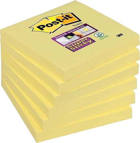 Post It Foglietti Super Sticky Canary Yellow Confezione Da 6