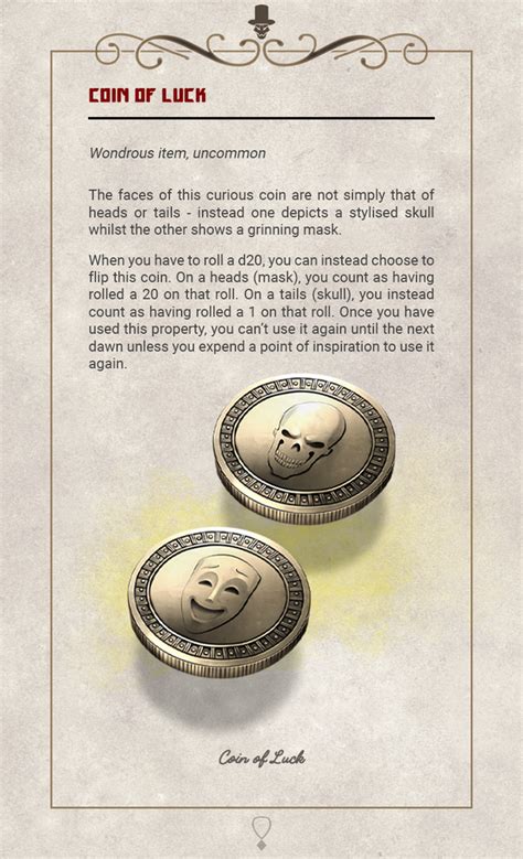 1 Coin Of Luck A Magic Item From Lordsmith Cognak UnearthedArcana