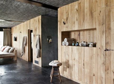 30 idées pour le revêtement mural bois Rustic saunas French bedroom