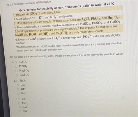 [answered] The Solubility Rules Are Listed In Table Below General Kunduz